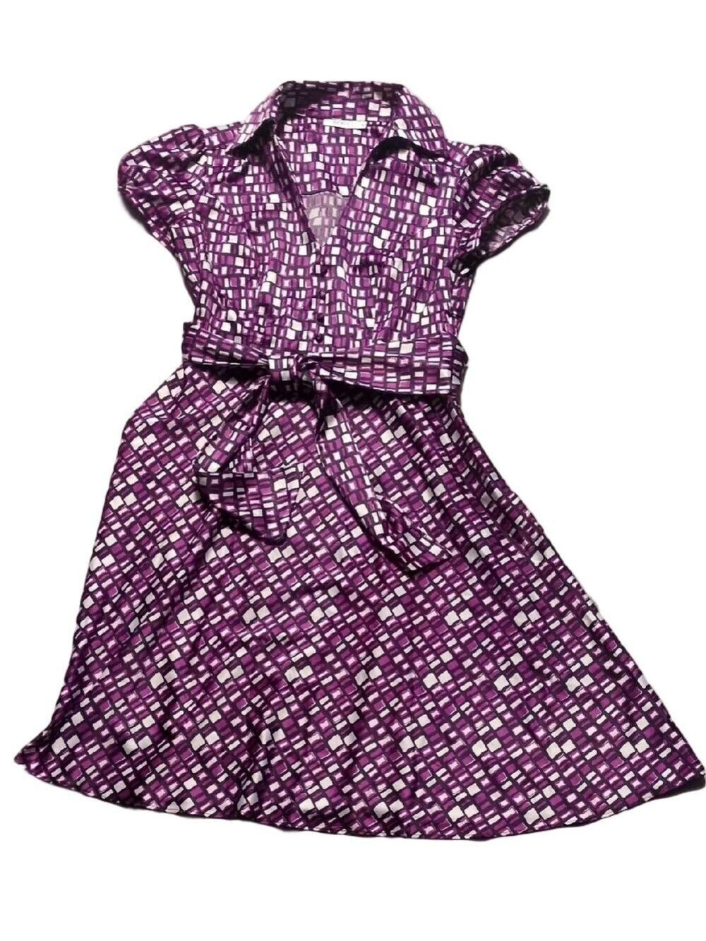 Ricki's Purple Collared Short Sleeve Knee Length Dress Size 4